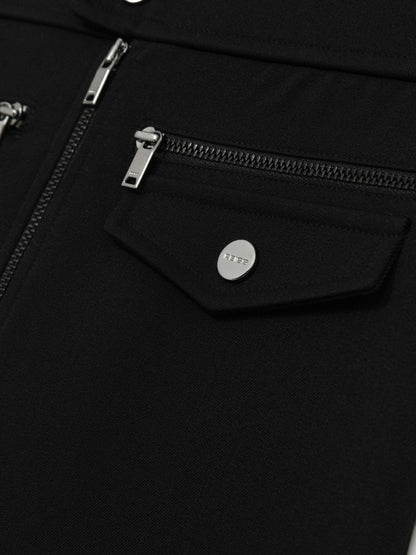 Reiss Sale - 9-13 yrs Piqué Zip-Detail Mini Skirt in Black