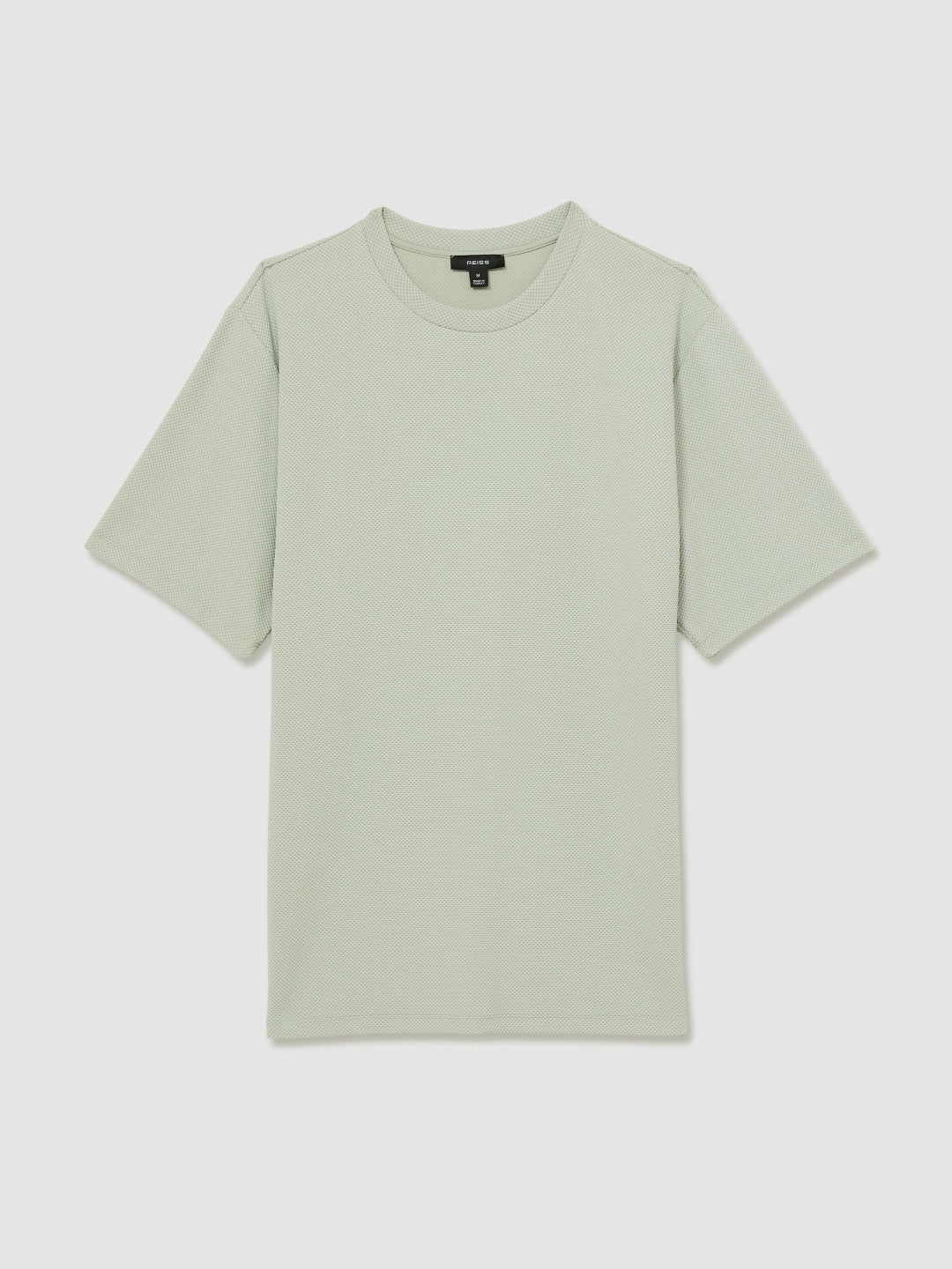 Reiss Offer - Textured Crew-Neck T-Shirt in Sage Green