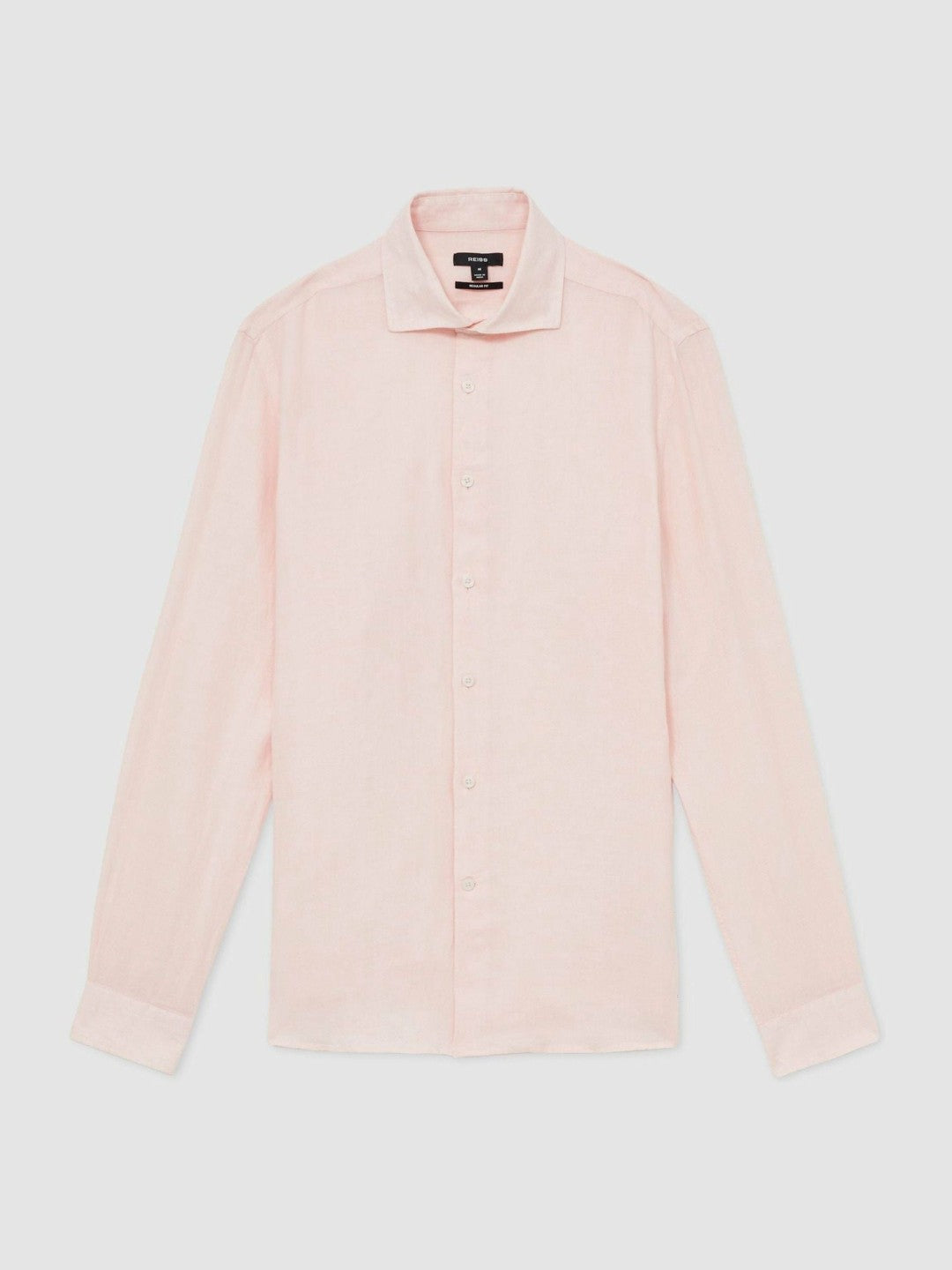 Reiss Sale - Linen Button-Through Shirt in Prep Pink