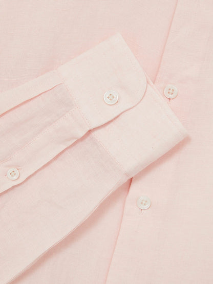 Reiss Sale - Linen Button-Through Shirt in Prep Pink