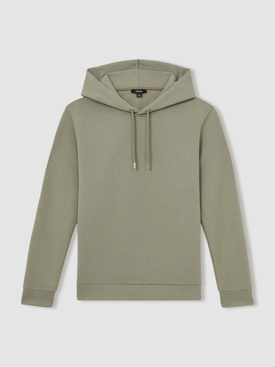 Reiss Value - Interlock Jersey Drawstring Hoodie in Sage