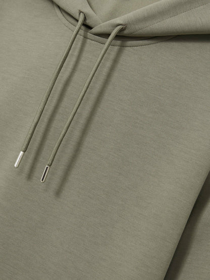Reiss Value - Interlock Jersey Drawstring Hoodie in Sage