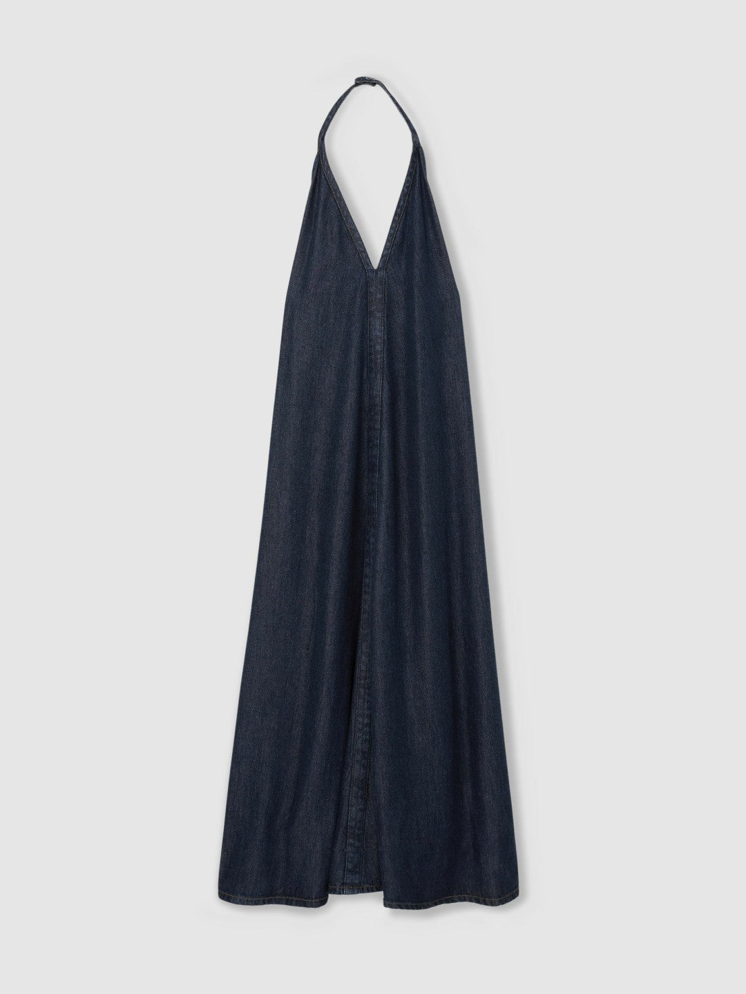 Reiss Denim Halterneck Maxi Dress in Indigo