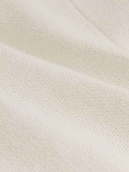 Reiss Value - Linen-Blend Double-Breasted Suit Jacket in White