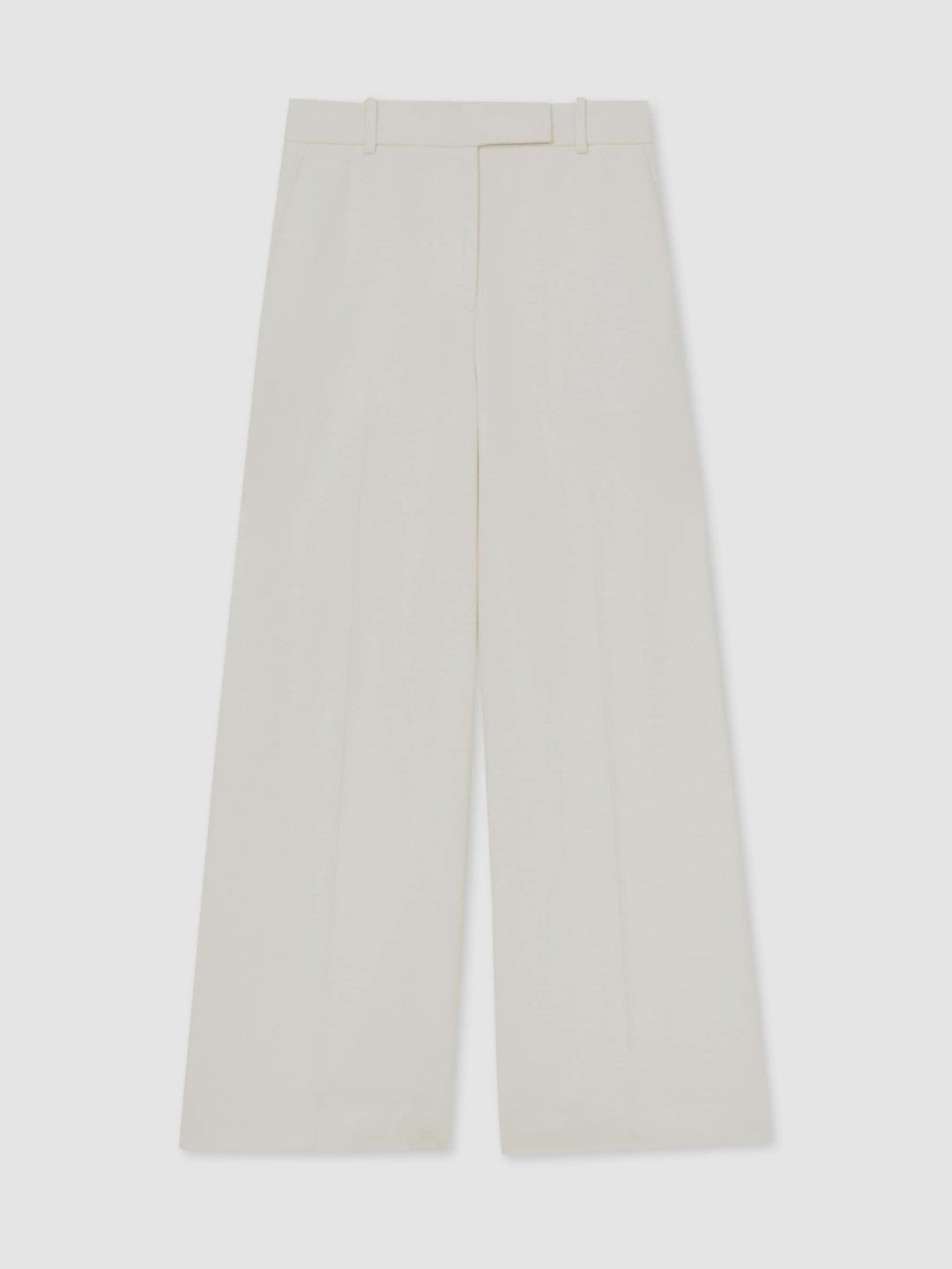 Reiss Linen-Blend Wide-Leg Trousers in White