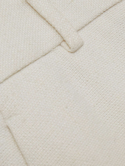 Reiss Linen-Blend Wide-Leg Trousers in White