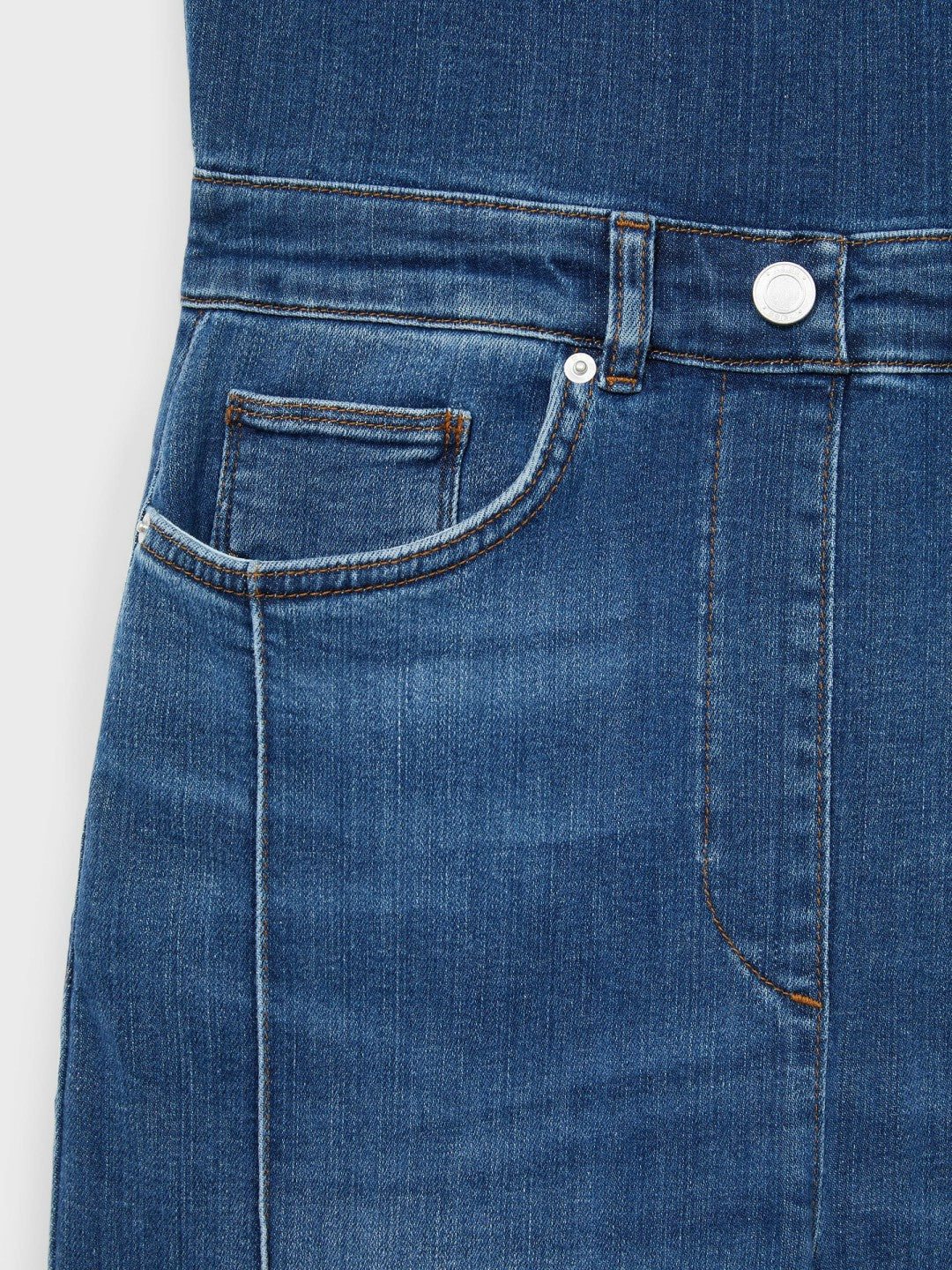 Reiss Wide-Leg Racer-Back Denim Jumpsuit in Indigo