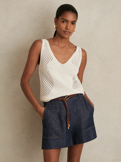 Reiss Affordable - Linen Shorts in Indigo