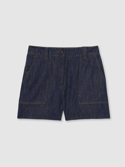 Reiss Affordable - Linen Shorts in Indigo