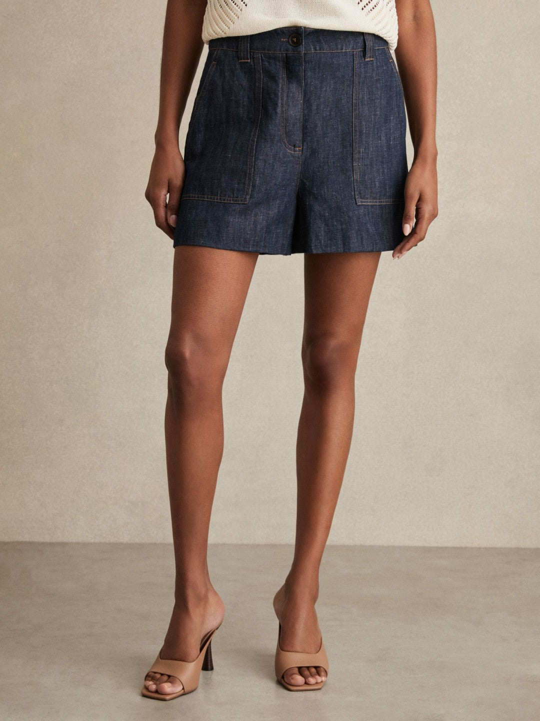 Reiss Affordable - Linen Shorts in Indigo