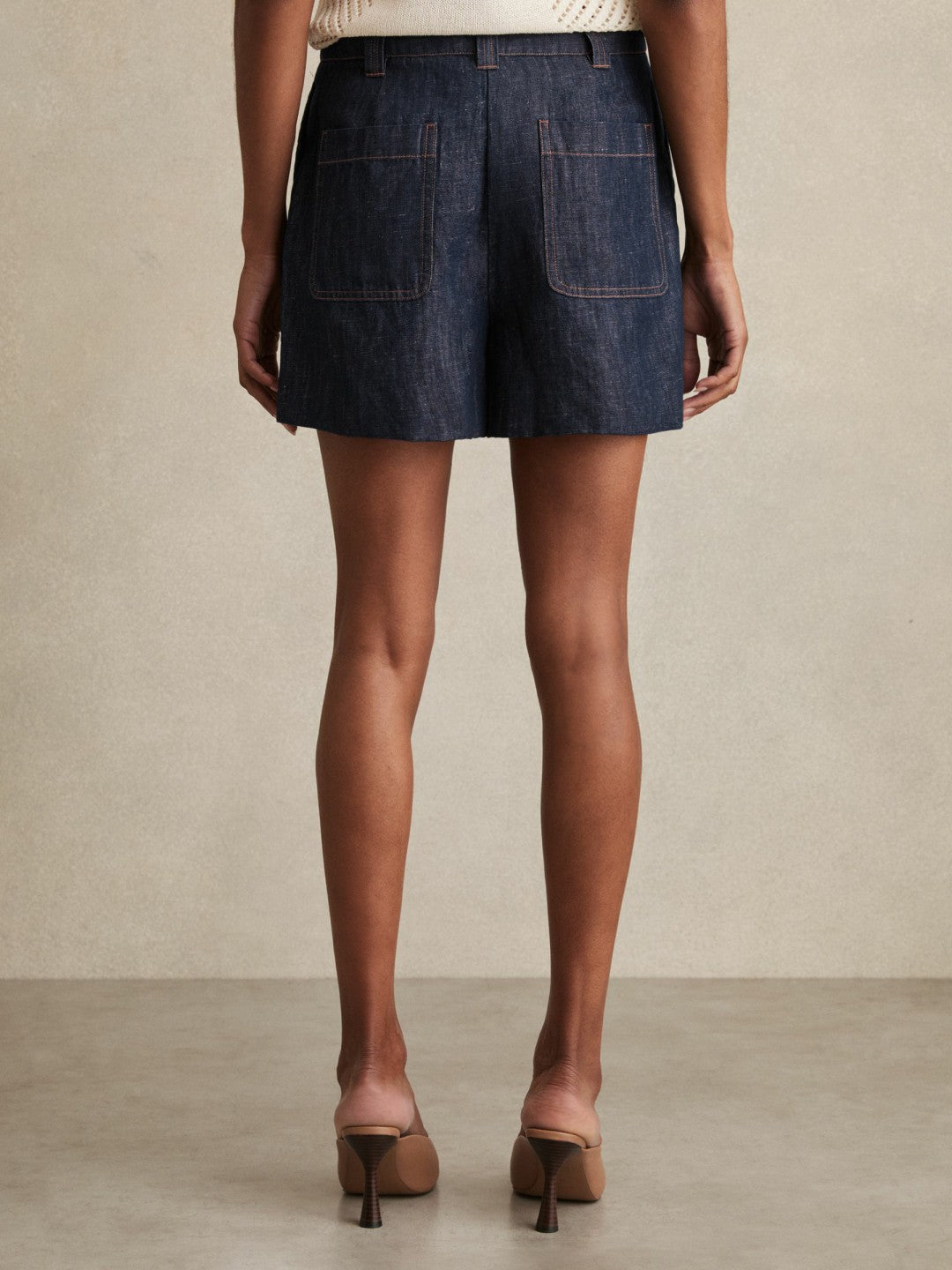 Reiss Affordable - Linen Shorts in Indigo