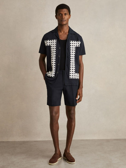 Reiss Best Seller - Drawstring Chino Shorts in Navy