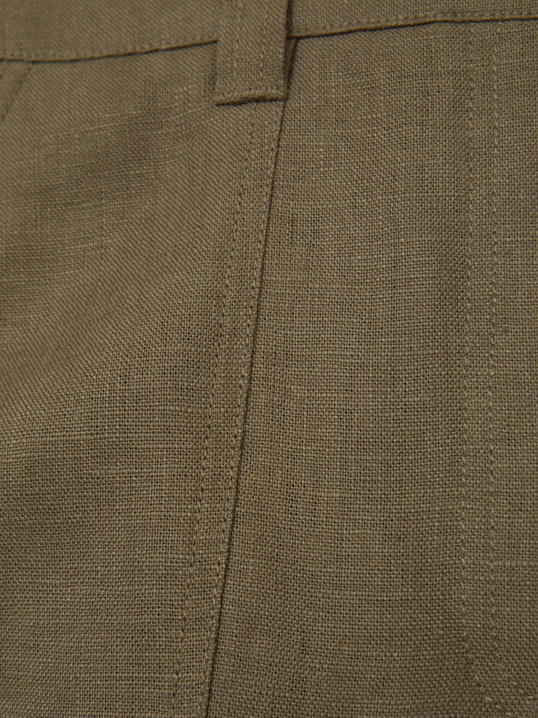 Reiss Linen Wide Leg Trousers in Khaki