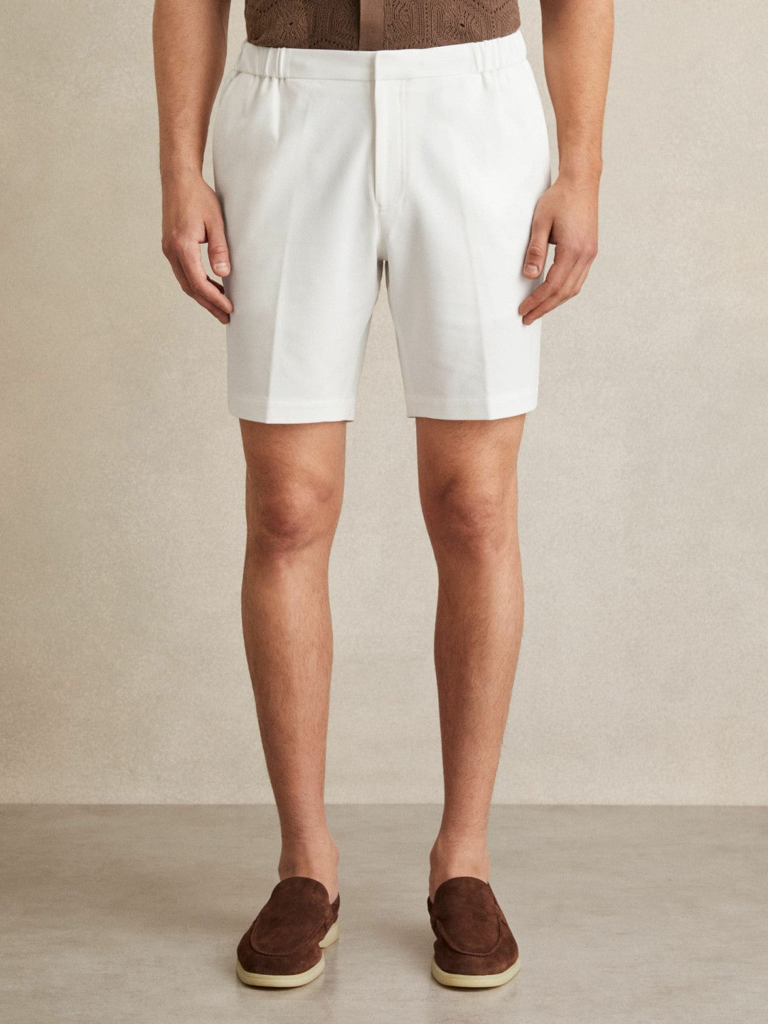 Reiss Sale - Drawstring Chino Shorts in White
