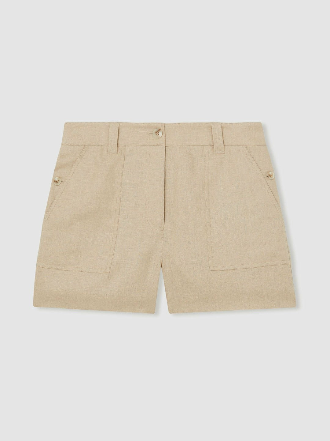 Reiss Value - Linen Shorts in Neutral