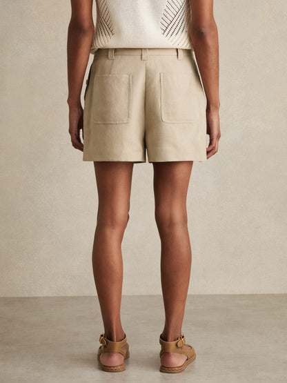Reiss Value - Linen Shorts in Neutral