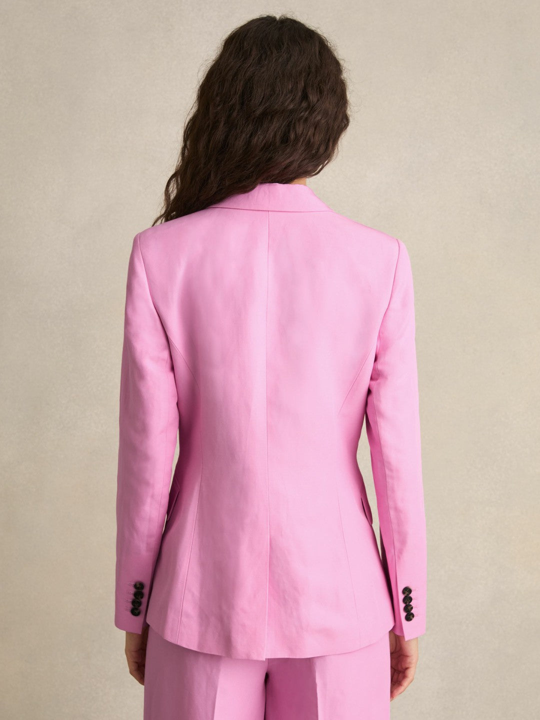 Reiss Savings - Single Breasted Suit Jacket With Linen in Pink