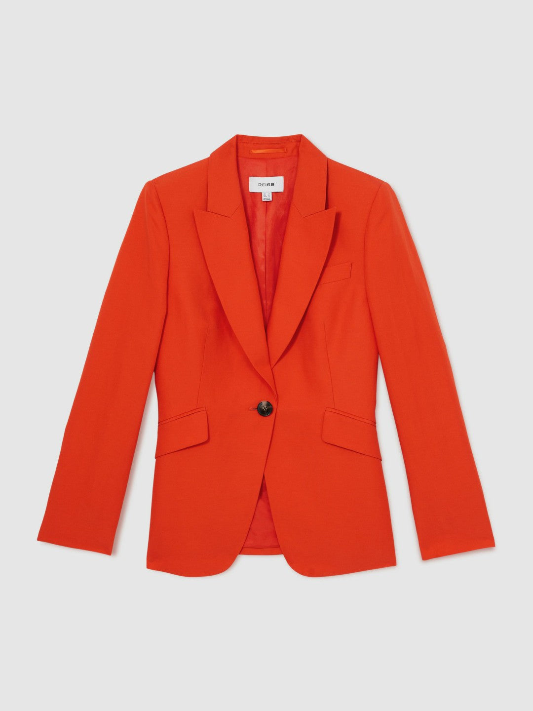 Reiss Offer - Single Breasted Suit Jacket With Linen in Orange