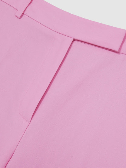 Reiss Value - Wide-Leg Trousers With Linen in Pink