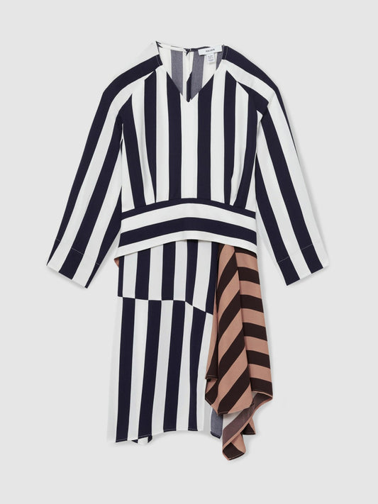 Reiss Offer - 13-14 yrs Stripe-Print Handkerchief Dress in Multi