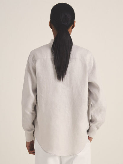 Reiss Featured - | Les 100 Ciels Linen Shirt in Soft Grey