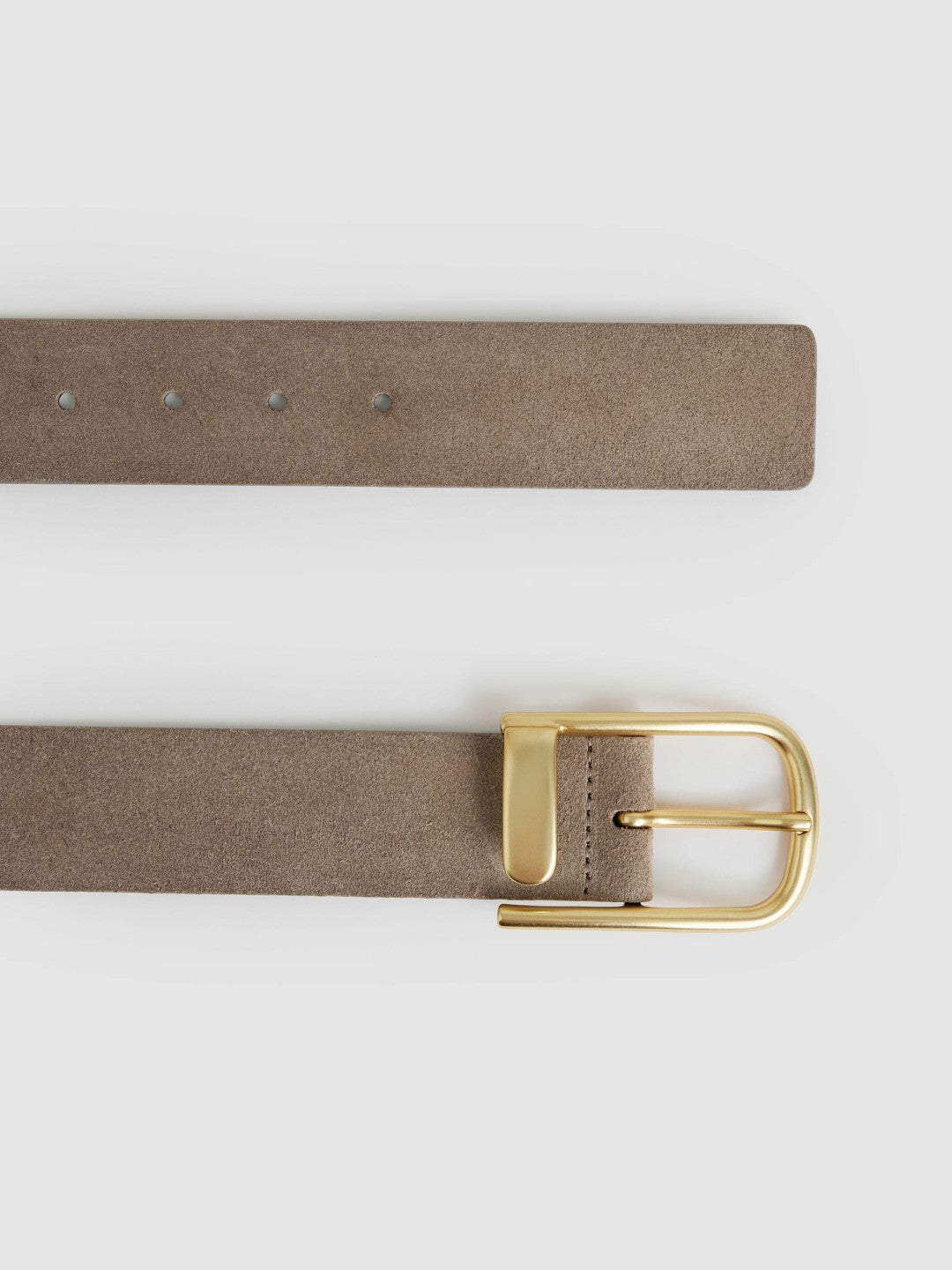 Reiss Sale - Leather Half Keeper Belt in Grey