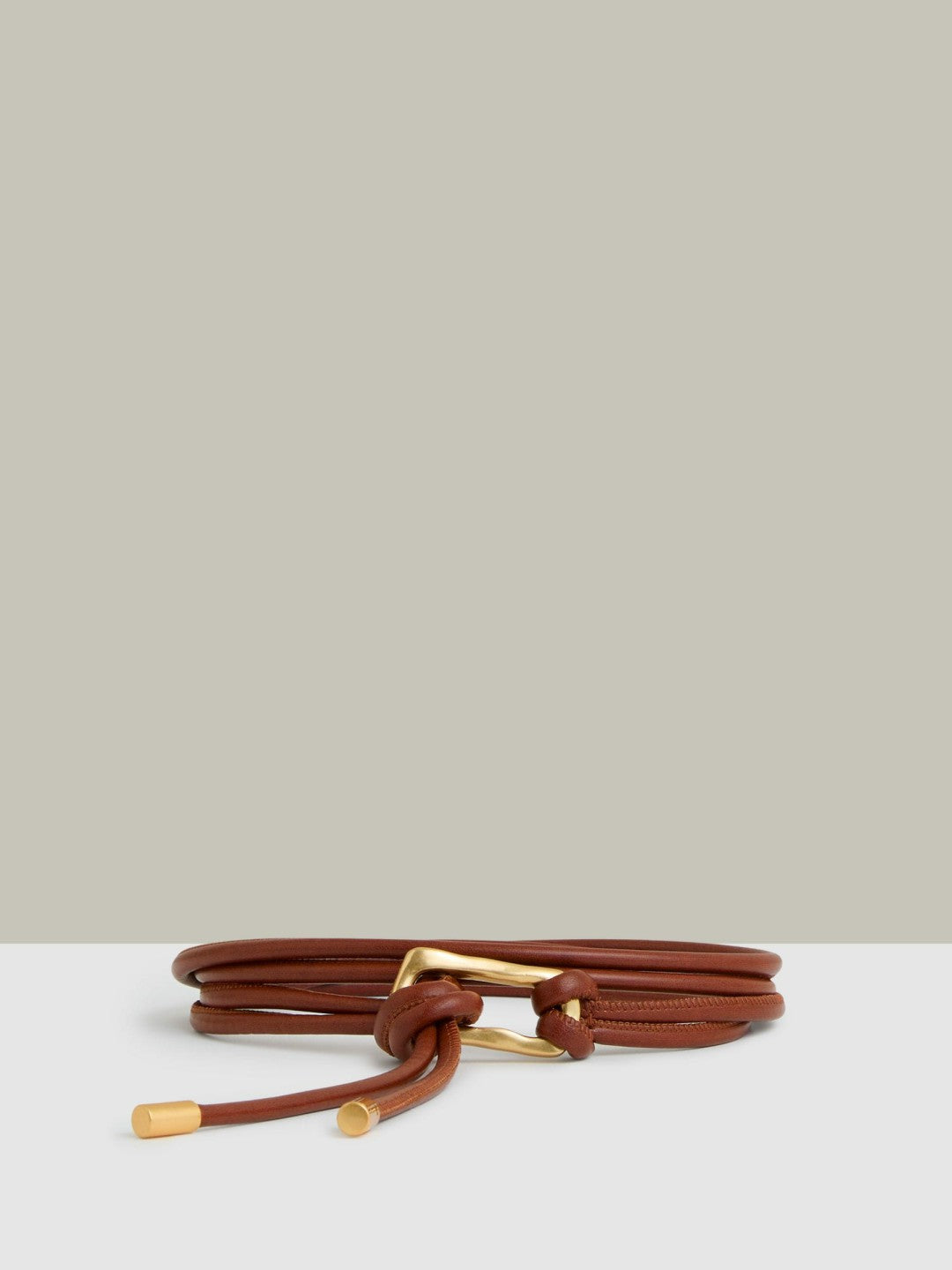 Reiss Offer - Sculpted Buckle Tubular Tie Belt in Tan