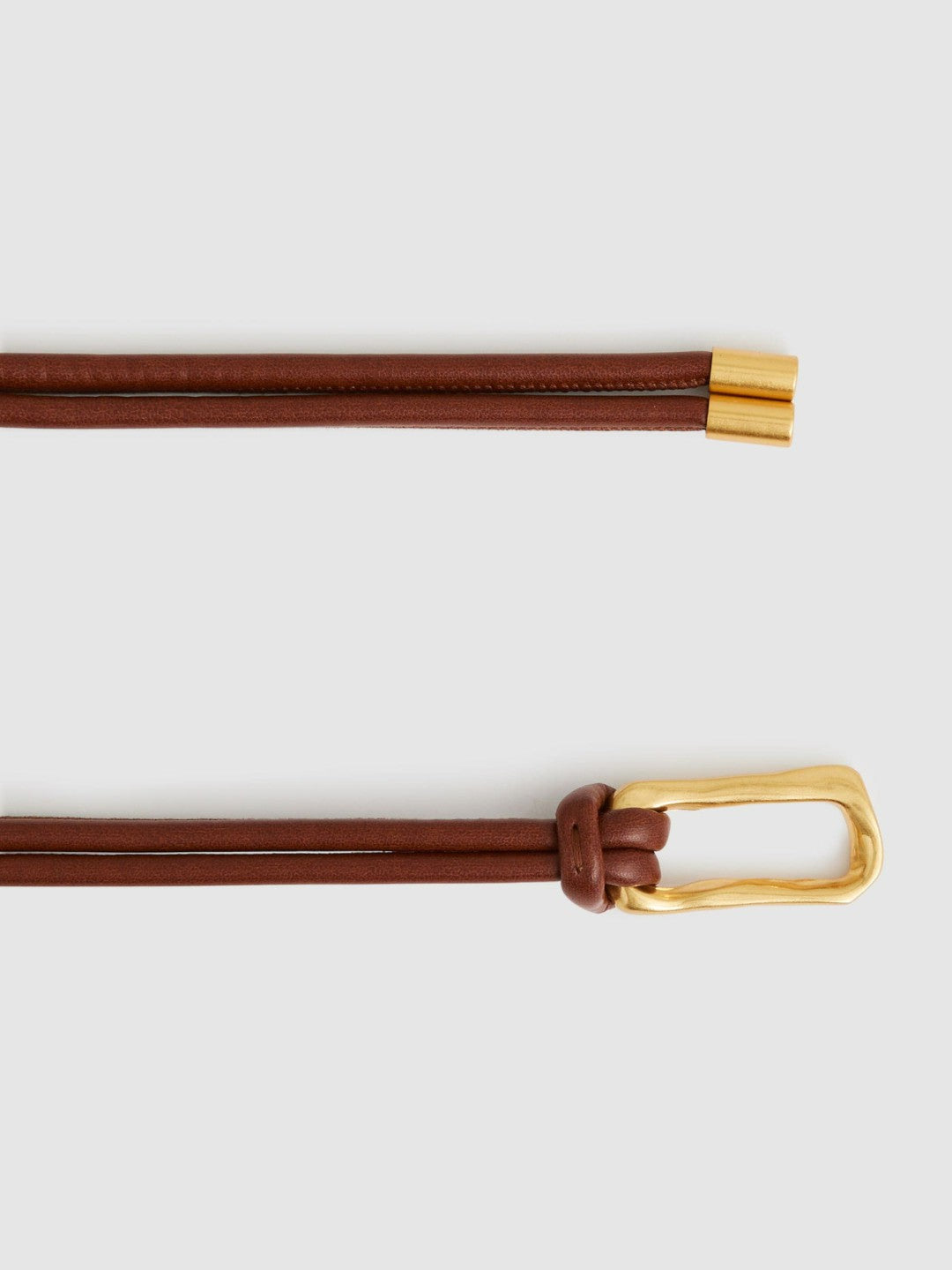 Reiss Offer - Sculpted Buckle Tubular Tie Belt in Tan