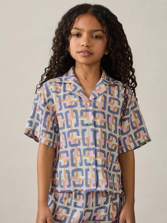 Reiss Value - 4-9 yrs Geometric Chain Print Shirt in Multi