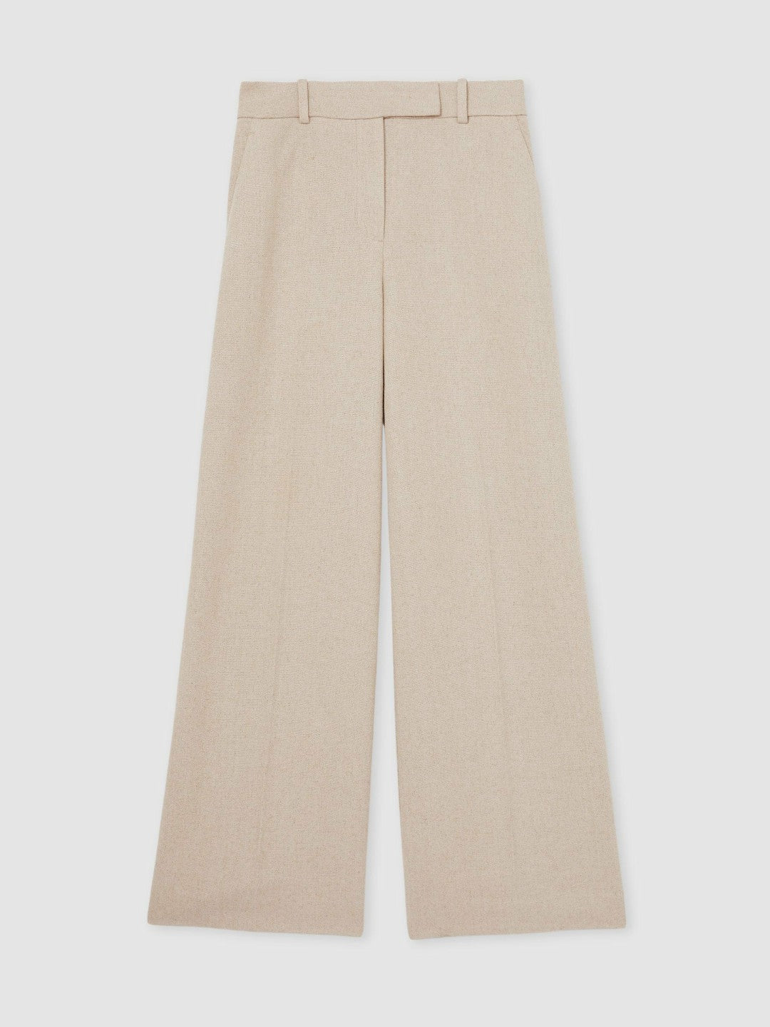 Reiss Featured - Linen-Blend Wide-Leg Trousers in Neutral