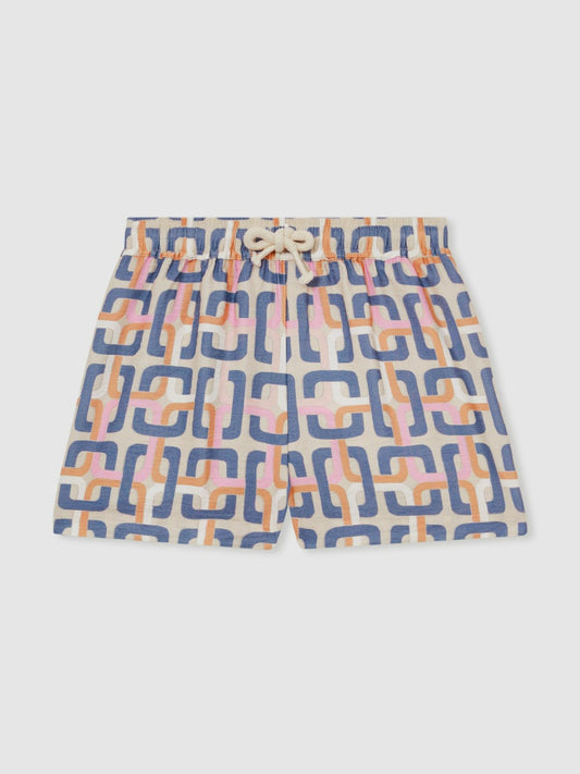 Reiss Best Seller - 13-14 yrs Geometric Chain Print Shorts in Multi