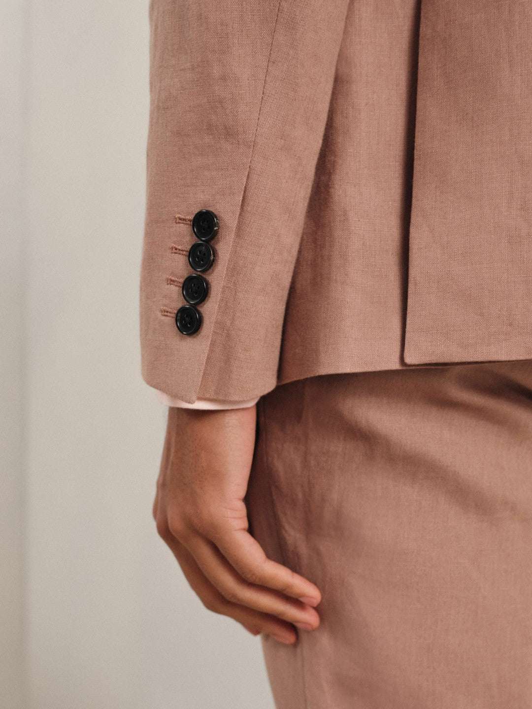 Reiss Savings - Single-Breasted Linen Suit Blazer Slim Fit in Rose Pink