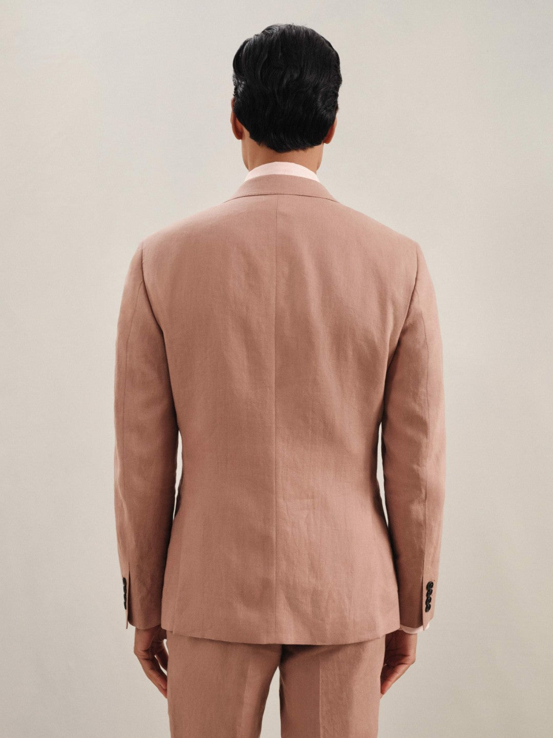 Reiss Savings - Single-Breasted Linen Suit Blazer Slim Fit in Rose Pink