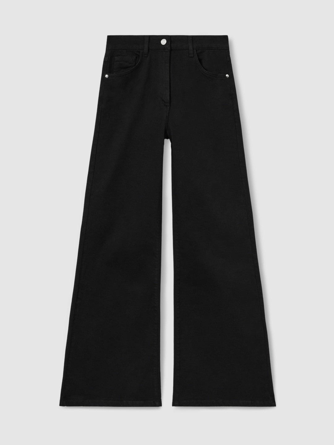 Reiss Affordable - Petite Mid-Rise Flared Jeans in Black