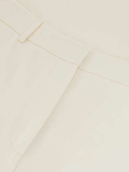 Reiss Wide Leg Tailored Trousers in Cream