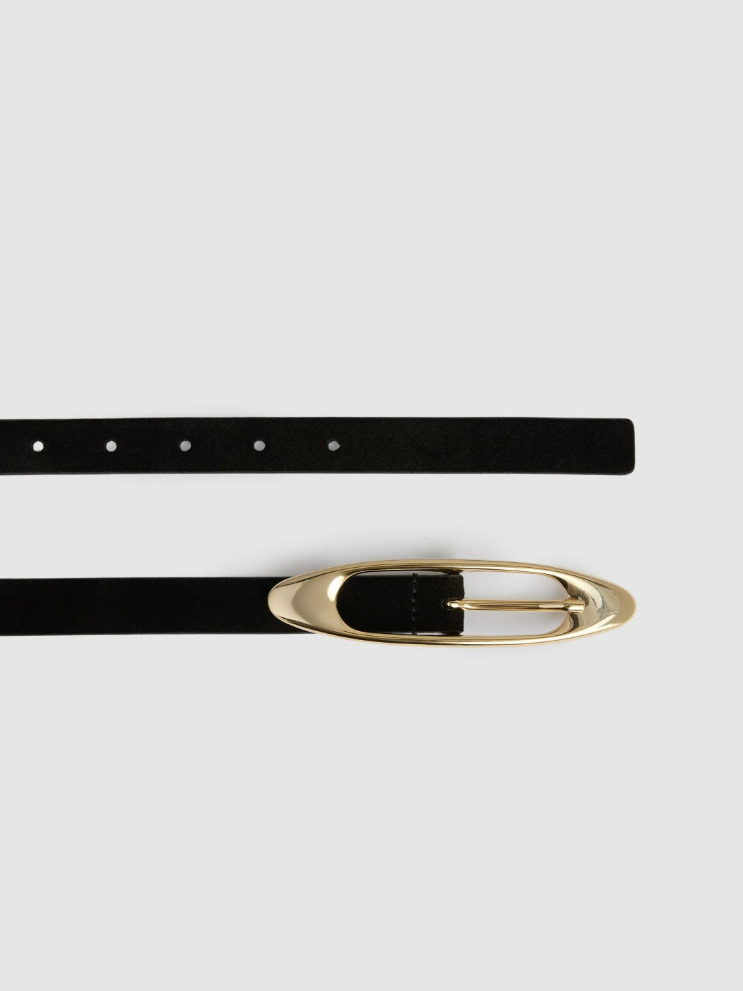 Reiss Savings - Leather Oval-Buckle Belt in Black