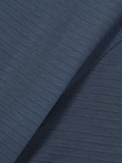 Reiss Value - Mercerised-Cotton Ribbed T-Shirt in Airforce Blue