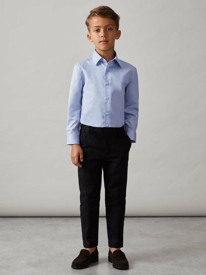 Reiss Featured - 9-13 yrs Slim-Fit Cotton Shirt in Soft Blue