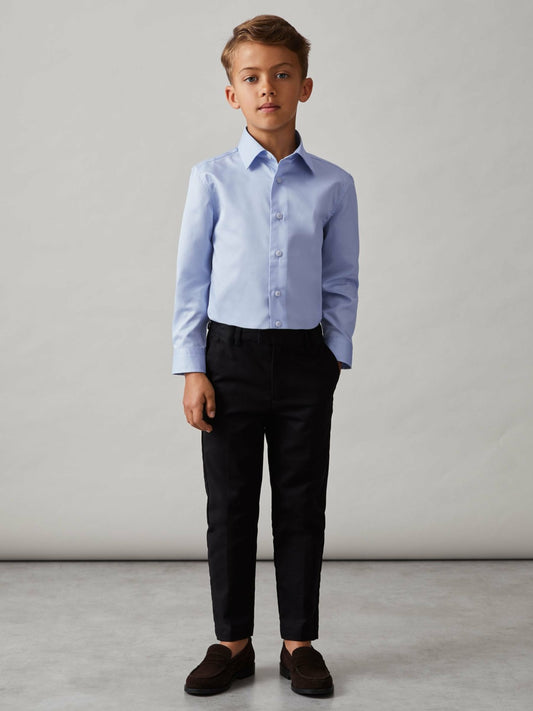 Reiss Featured - 9-13 yrs Slim-Fit Cotton Shirt in Soft Blue