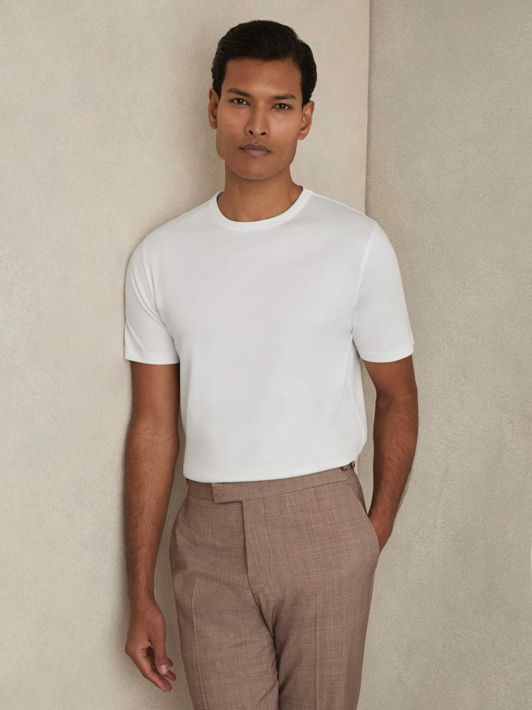 Reiss Value - Mercerised-Cotton Crew-Neck T-Shirt in White