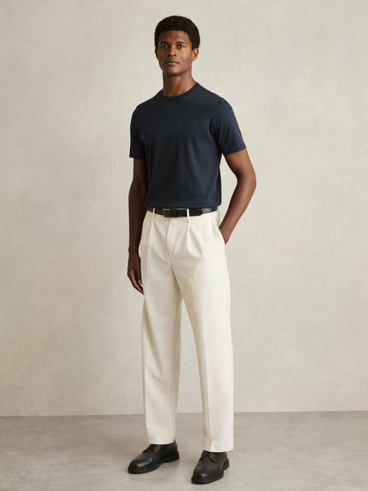 Reiss Offer - Mercerised-Cotton Crew-Neck T-Shirt in Navy