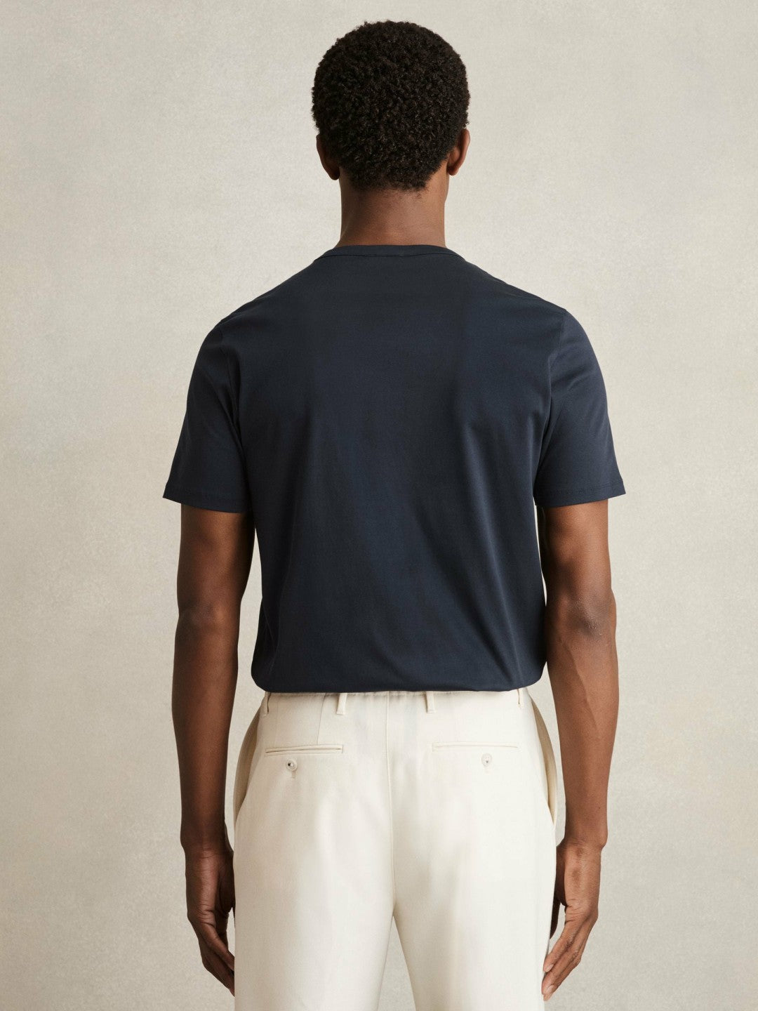 Reiss Offer - Mercerised-Cotton Crew-Neck T-Shirt in Navy