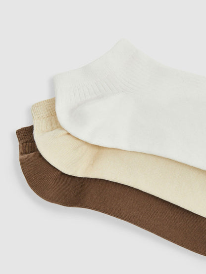 Reiss Featured - 3 Pack of Trainer Socks in Chocolate/White