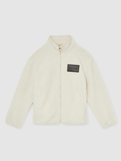 Reiss Value - McLaren F1 Team Embroidered Fleece Jacket Unisex Fit in Off White