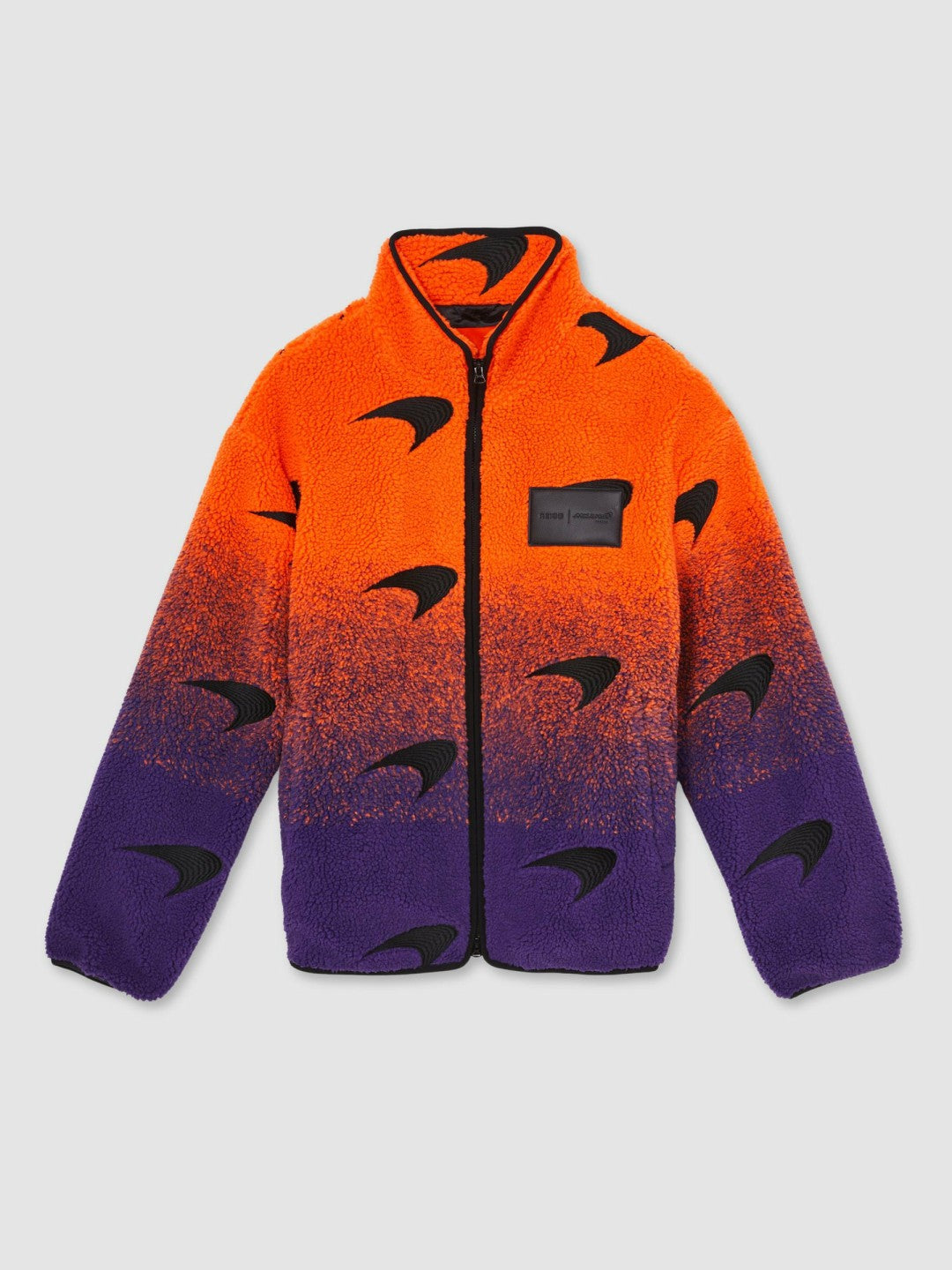 Reiss Deal - Unisex Fit McLaren F1 Team Ombré Fleece Jacket in Papaya Orange/Purple