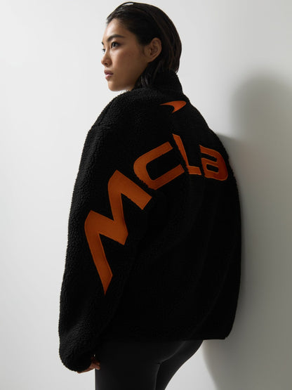 Reiss Featured - McLaren F1 Team Embroidered Fleece Jacket Unisex Fit in Black