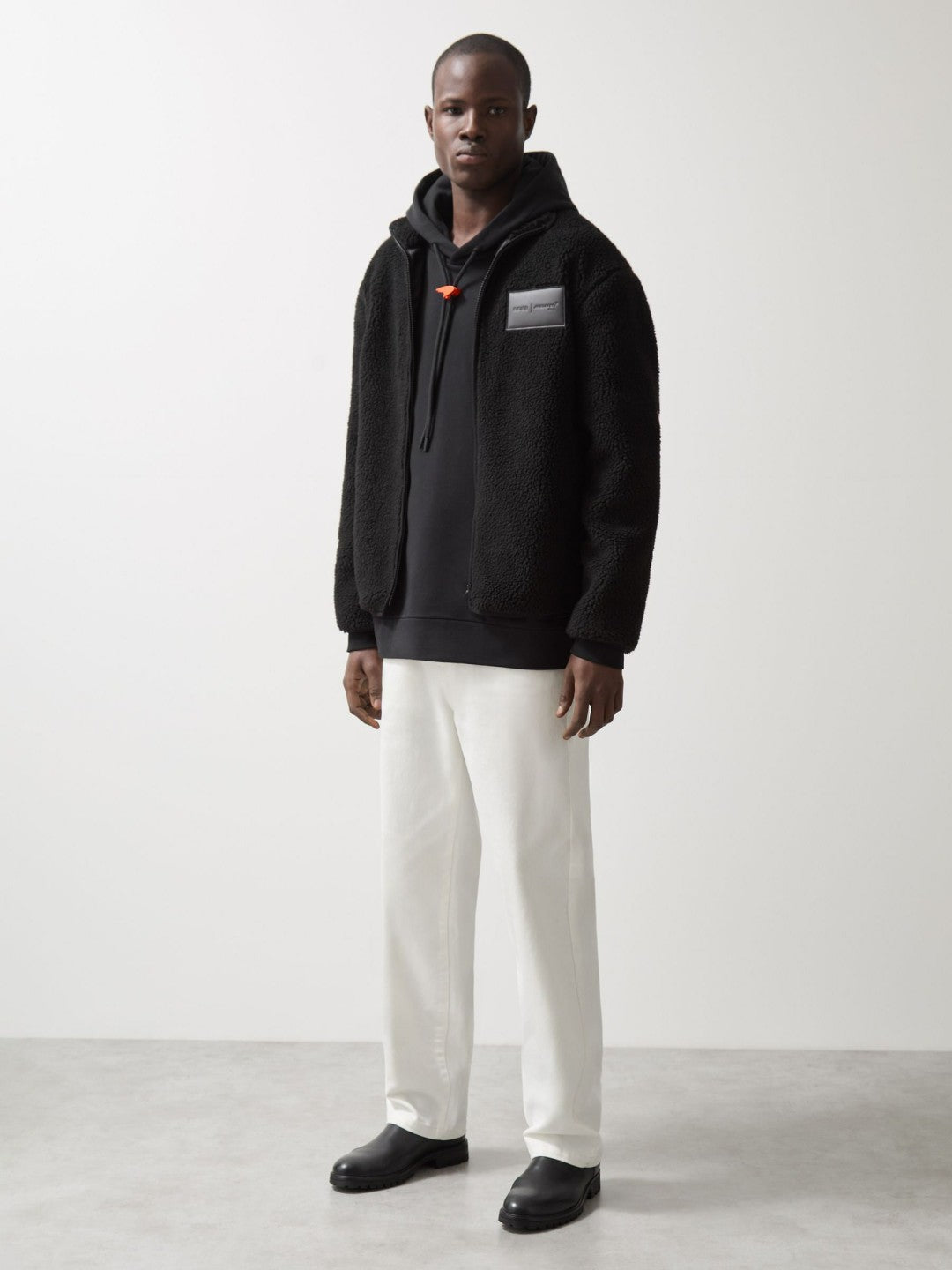 Reiss Featured - McLaren F1 Team Embroidered Fleece Jacket Unisex Fit in Black