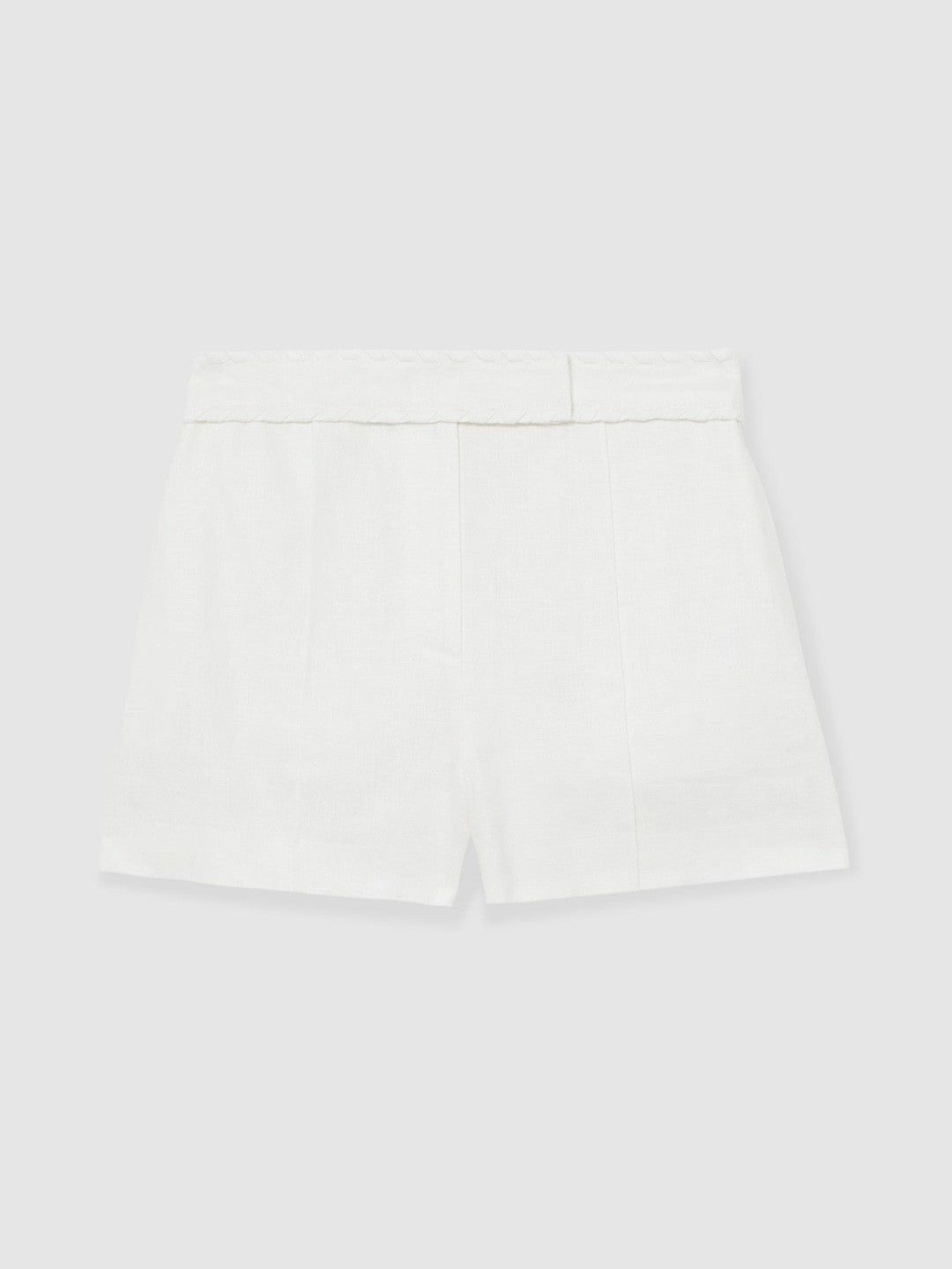 Reiss Popular Choice - Linen Whipstitch Shorts in White