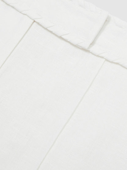 Reiss Popular Choice - Linen Whipstitch Shorts in White