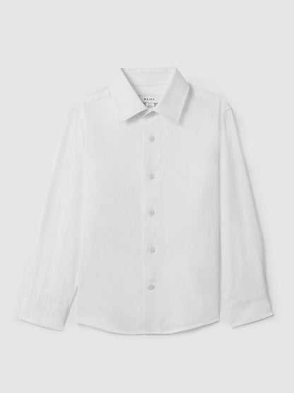 Reiss 4-9 yrs Slim-Fit Cotton Shirt in White